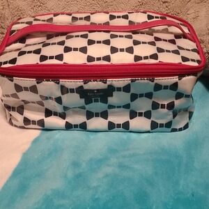 Kate Spade Black and White Bow Cosmetic Case